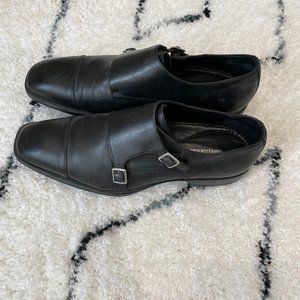 Johnston & Murphy Black Monk Strap Dress Shoes